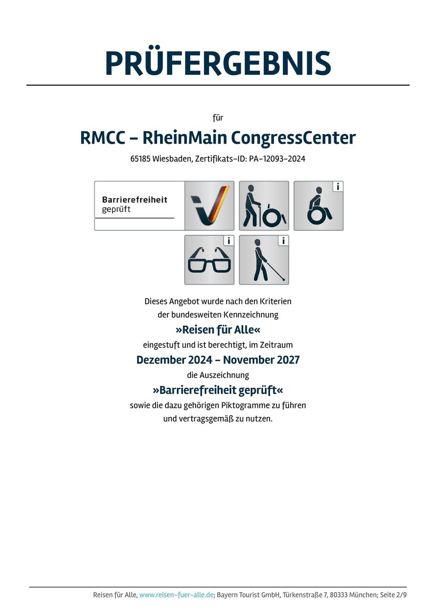 Reisen für alle Urkunde RMCC