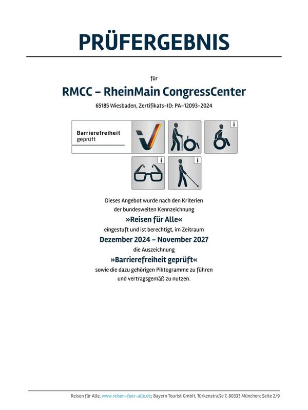 Reisen für alle Urkunde RMCC