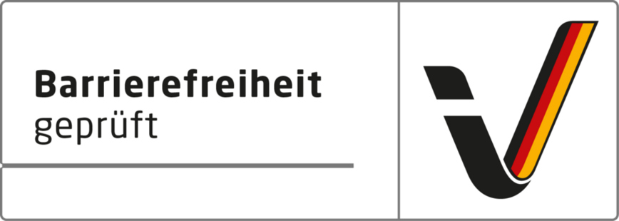 Zertifizierungslogo "Barrierefreiheit geprüft" vom "Reisen für alle" Zertifikat