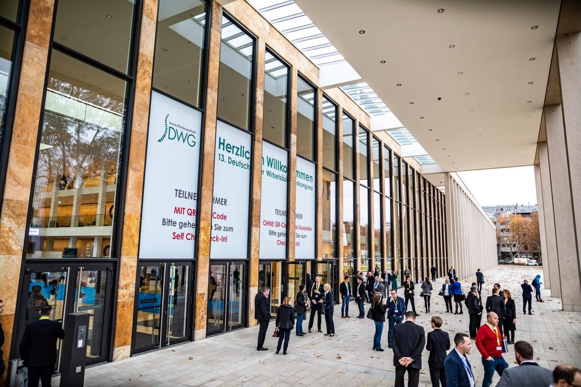 Exterior view of the RMCC with stickers on the windows