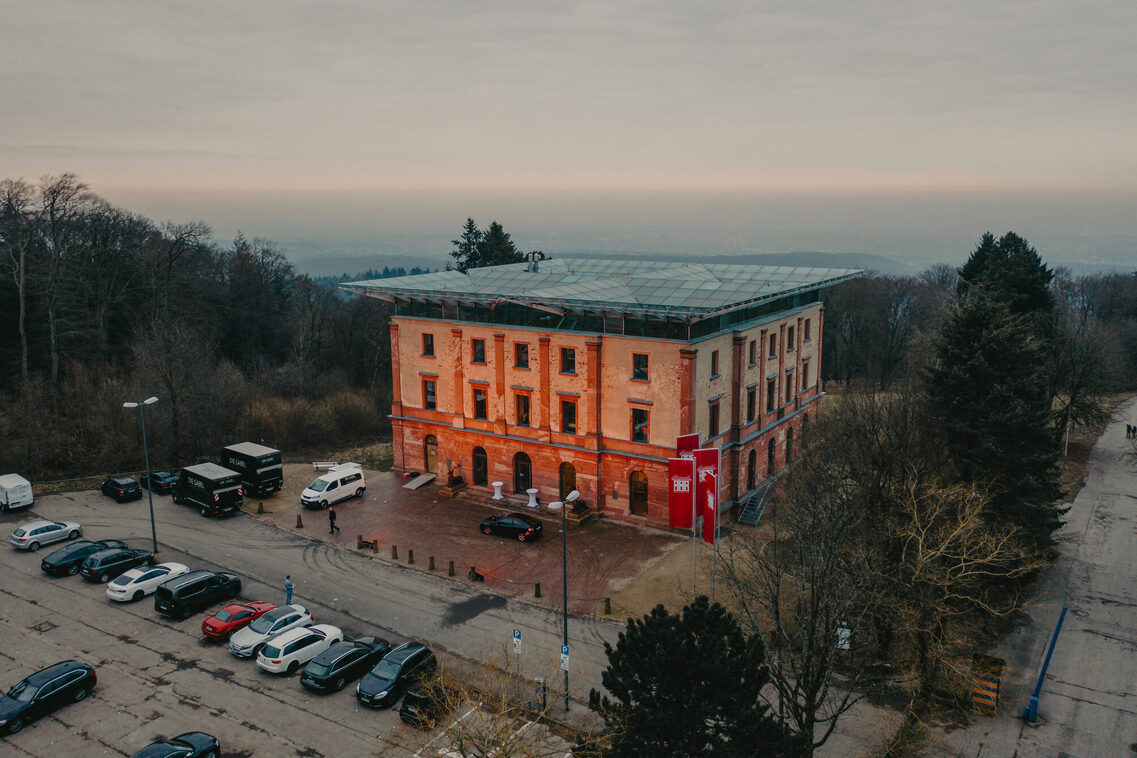 Jagdschloss Platte Luftaufnahme