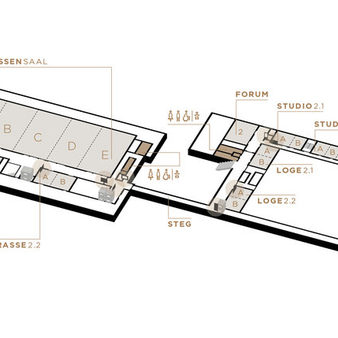 RMCC Etagenplan mit eingezeichneter Stelenposition im 2. Obergeschoss