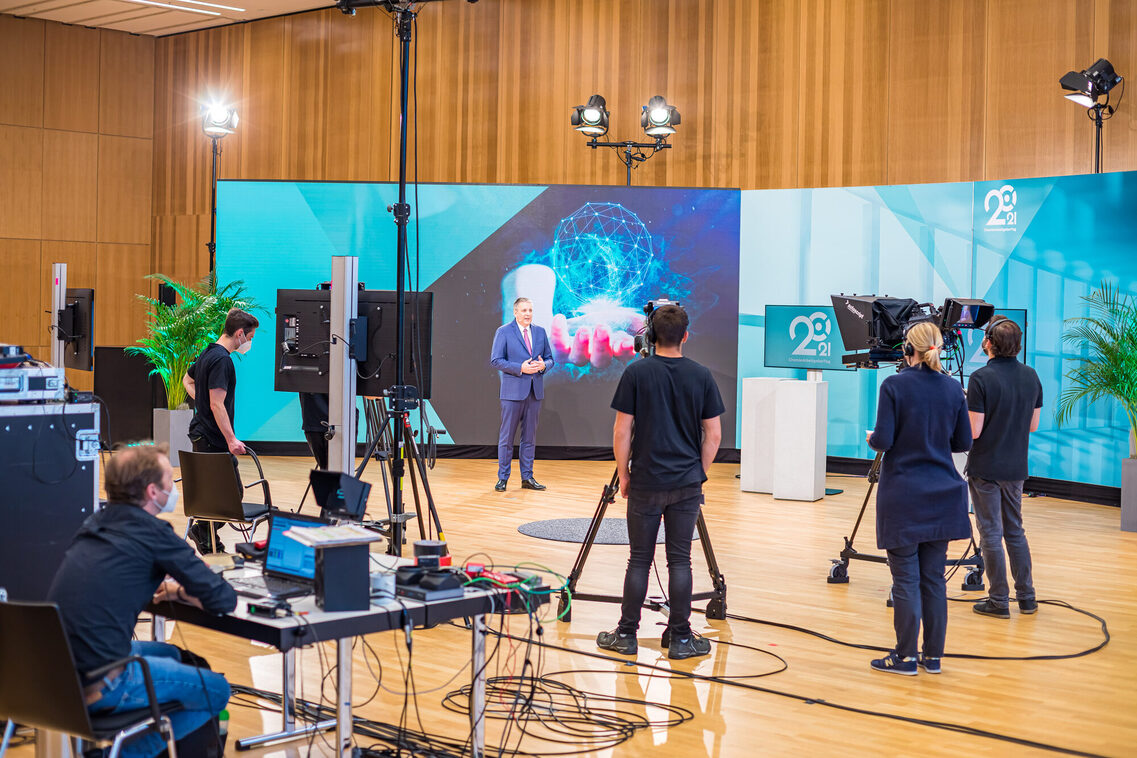 Camera team at a hybrid event