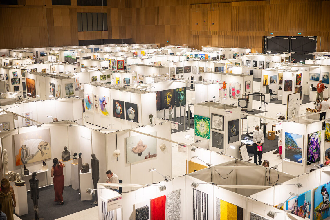 La feria de arte vista desde arriba