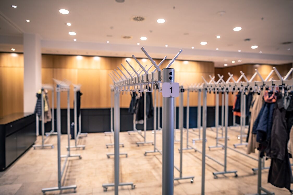 Central foyer checkroom