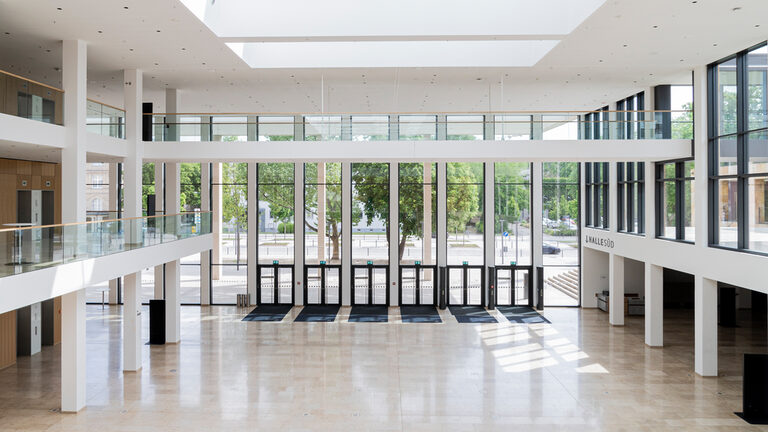 RMCC central foyer with a view of the main entrance